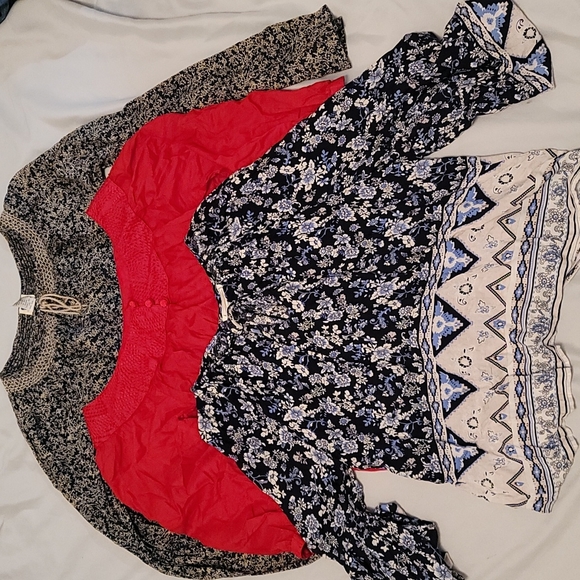 Tops - 3 pretty long sleeve and 3/4 sleeve shirts